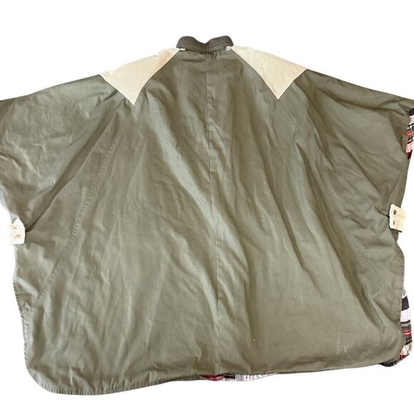 Mulberry Street Poncho Jacket Khaki Corduroy Flannel Lined Canvas Toggle L #121i - Picture 9 of 11
